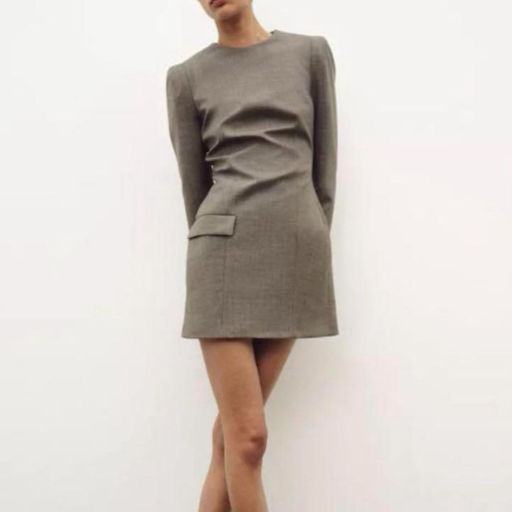 Zara Gray Wool Mix Mini Dress